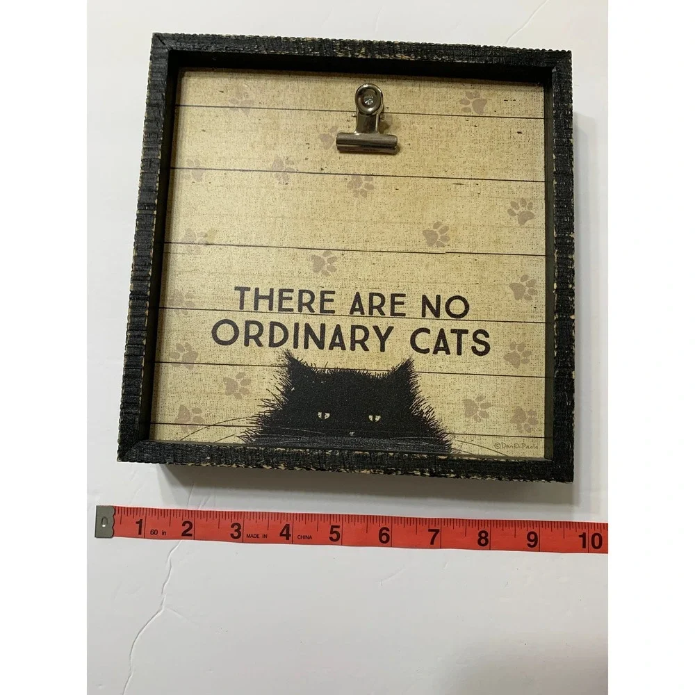 Primitives by Kathy Dan DiPaolo No Ordinary Cats Wood Box Sign Photo Clip 8x8‎
